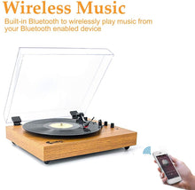 
                        
                          Muat gambar ke penampil Galeri, Retro Record Player for 33/45/78 RPM Vinyl Records,Bluetooth Belt-Drive Turntable - JOY2ESpree
                        
                      