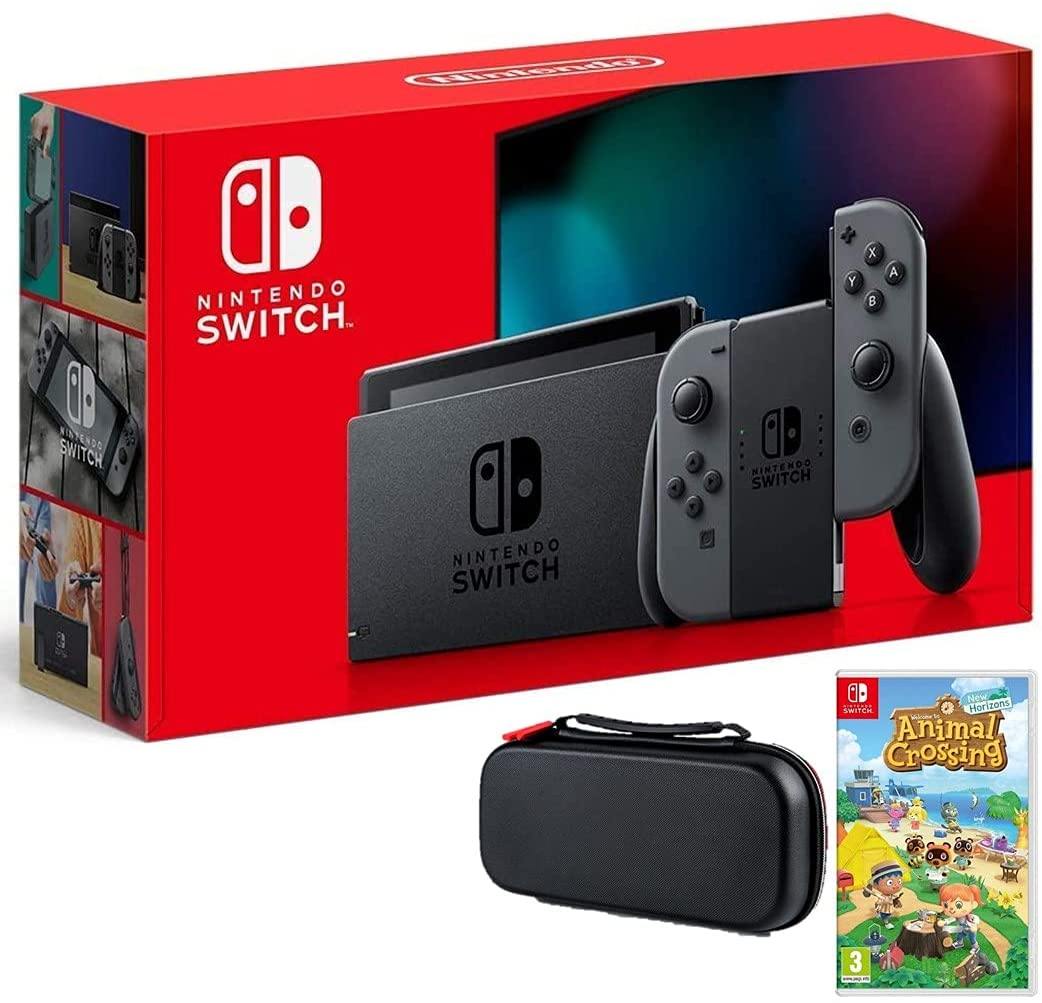Nintendo Switch Bundle w/Game & Case: Nintendo Switch Animal Crossing New Horizons Edition 32GB Console - JOY2ESpree