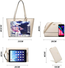 
                        
                          Load image into Gallery viewer, Women Fashion Handbags Wallet Tote Bag Shoulder Bag Top Handle Satchel Purse Set 4pcs
                        
                      