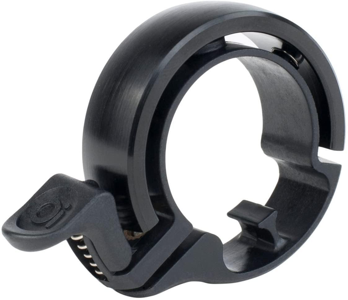 Knog Oi Bike Bell - Original & Luxe Styles, Built in Cable-Clip, Adult/Youth Bicycle Bell (Black, Copper, Brass, Aluminum)