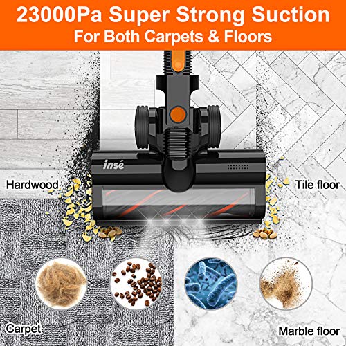 Cordless Vacuum Cleaner, 23Kpa Strong Suction Stick Vacuum with 45min Max Long Runtime Detachable Battery - JOY2ESpree