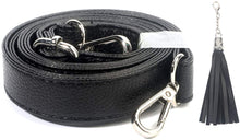 
                        
                          Load image into Gallery viewer, Beaulegan Purse Strap Replacement - Full Grain Microfiber Leather - 59 Inch Long Adjustable for Crossbody Shoulder Bag - 1 Inch Wide, Black/Gold
                        
                      