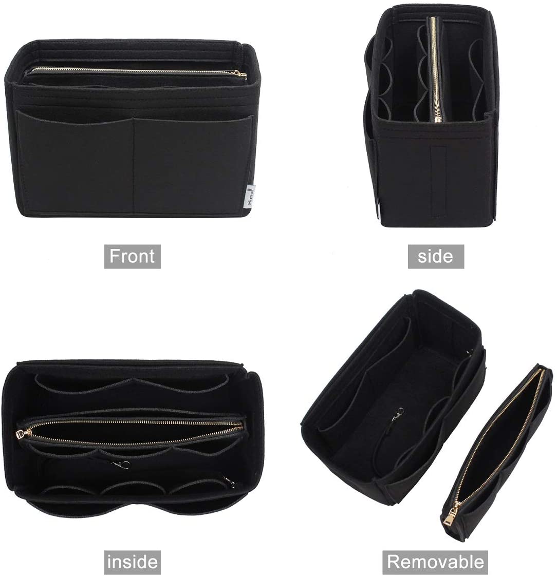 Purse Organizer Insert, Bag Organizer, Bag in Bag, Perfect for Speedy Neverfull and More, 5 Size (X-Large, Black)