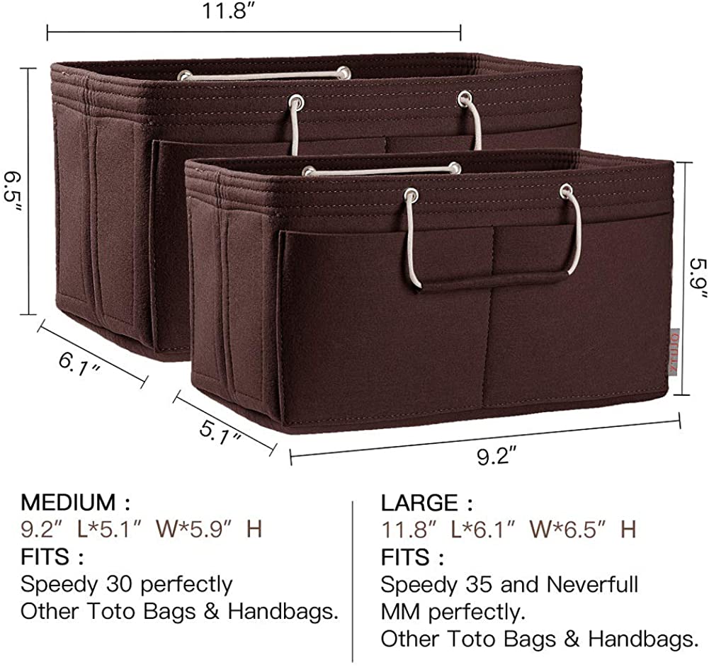 Purse Organizer, Multi-Pocket Felt Handbag Organizer, Purse Organizer Insert with Handles, Medium, Large, X-Large
