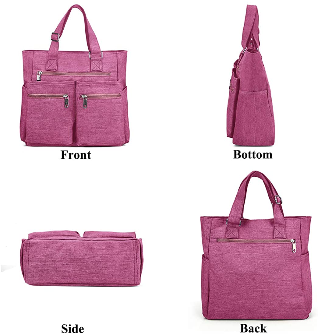 Canvas Tote Bag Waterproof Nylon Multi Pocket Shoulder Bags Laptop Work Bag Teacher Purse and Handbags for Women & Men