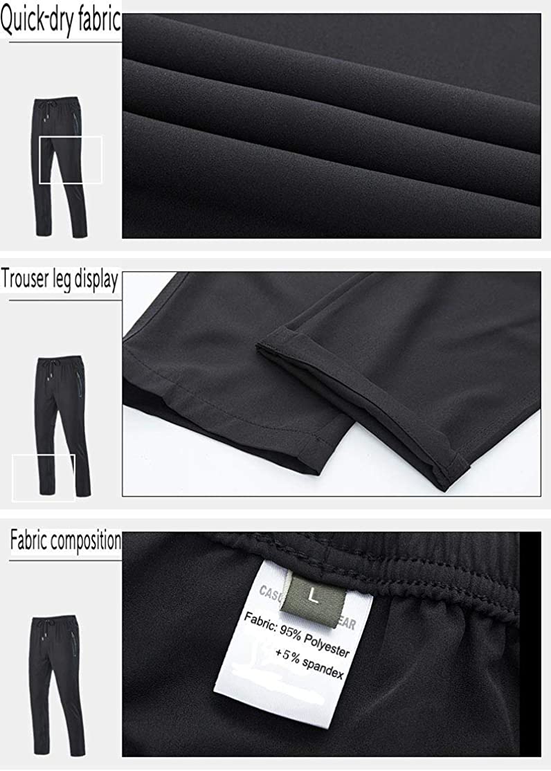 Rdruko Men's Jogger Casual Pants Lightweight Breathable Quick Dry Hiking Running Outdoor Sports Pants