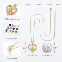 
                        
                          Cargar imagen en el visor de la galería, CDE Forever Love Heart Women Necklace 925 Sterling Silver Rose Gold Plated Birthstone Pendant Necklaces for Women - JOY2ESpree
                        
                      