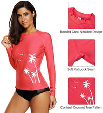 
                        
                          將圖片載入圖庫檢視器 CharmLeaks Women's Long Sleeve Rashguard UPF 50 Sun Protection Swimsuit Top Striped Swim Shirts
                        
                      
