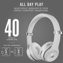 
                        
                          Load image into Gallery viewer, Beats Solo3 Wireless On-Ear Headphones - Apple W1 Headphone Chip, Class 1 Bluetooth, 40 Hours of Listening Time, Built-in Microphone - Satin Gold
                        
                      