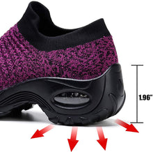 
                        
                          Load image into Gallery viewer, STQ Slip On Breathe Mesh Walking Shoes Women Fashion Sneakers Comfort Wedge Platform Loafers
                        
                      