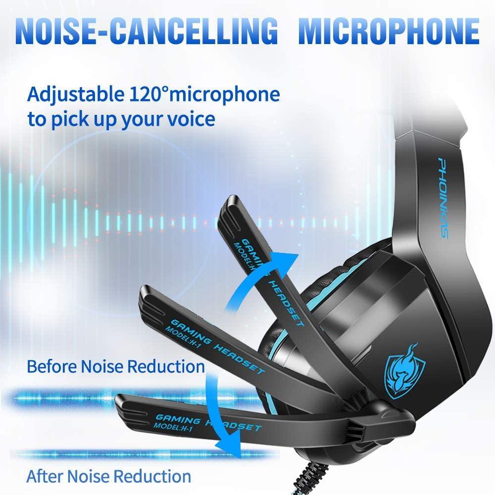 PS4 Gaming Headset with 7.1 Surround Sound, Xbox One Headset with Noise Canceling Mic & LED Light - JOY2ESpree