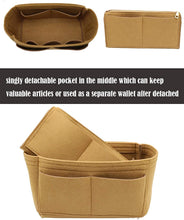 
                        
                          Cargar imagen en el visor de la galería, Felt Purse Bag Organizer Insert with zipper Bag Tote Shaper Fit Speedy Neverfull MM GM
                        
                      