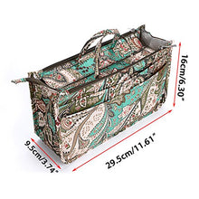 
                        
                          Load image into Gallery viewer, BTSKY New Printing Handbag Organizers Inside Purse Insert-High Capacity 13 Pockets Bag Tote Organizer with Handle Peacock Flower
                        
                      
