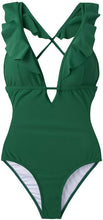 
                        
                          Cargar imagen en el visor de la galería, CUPSHE Women's One Piece Swimsuit Ruffle Deep V Neck Strappy Swimwear Bathing Suits
                        
                      