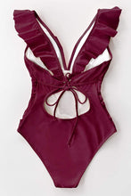 
                        
                          Muat gambar ke penampil Galeri, CUPSHE Women's V Neck One Piece Swimsuit Ruffled Lace Up Monokini
                        
                      