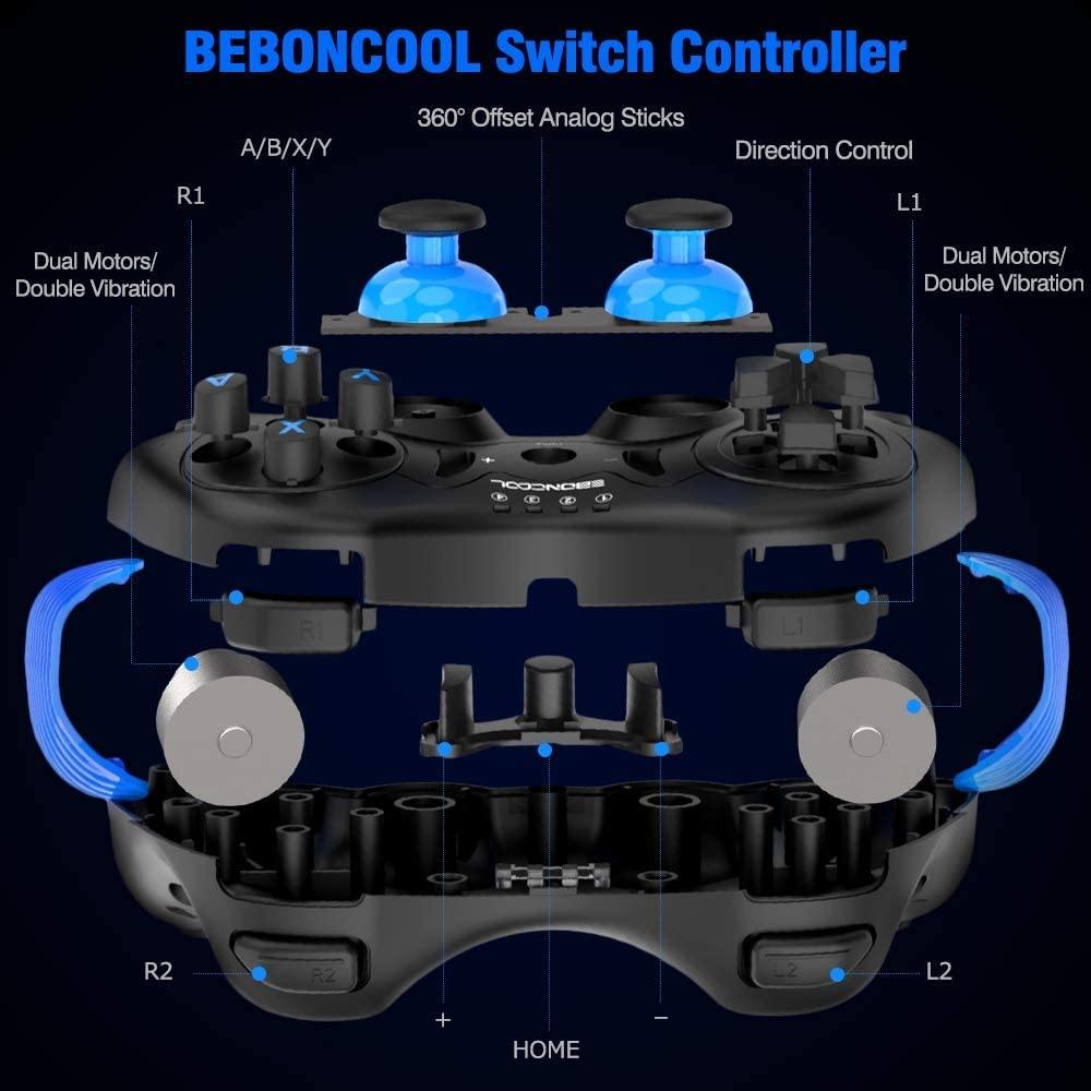 BEBONCOOL Wireless Pro Controller for Switch, Wireless Controller for Switch Pro Controller with Vibration - JOY2ESpree