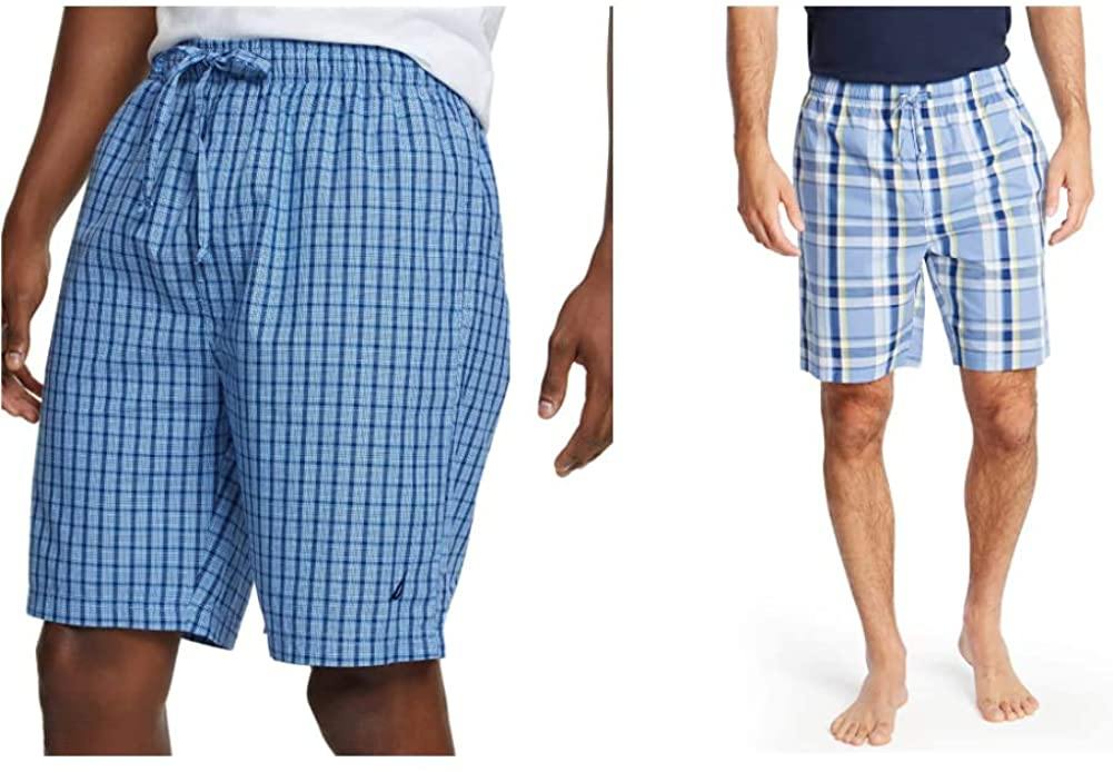 Nautica Men's Soft Woven 100% Cotton Elastic Waistband Sleep Pajama Short - JOY2ESpree