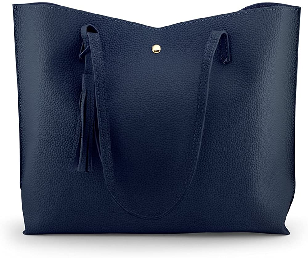 Oct17 Women Large Tote Bag - Tassels Faux Leather Shoulder Handbags, Fashion Ladies Purses Satchel Messenger Bags