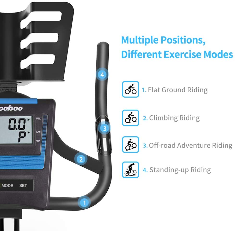 pooboo Exercise Bike, Heavy Duty Indoor Cycling Bike Stationary Belt Drive - JOY2ESpree