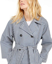 
                        
                          Load image into Gallery viewer, MAXMARA Weekend Max Mara Dingo Checked Trench Coat Blue Azure 6
                        
                      