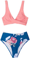 
                        
                          Load image into Gallery viewer, CUPSHE Women's Bikini Swimsuit Floral Print Lace Up Two Piece Bathing Suit
                        
                      