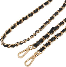 
                        
                          Load image into Gallery viewer, kilofly 2pc Gold Plated Faux Leather Removable Clutch Chain Shoulder Straps Set
                        
                      