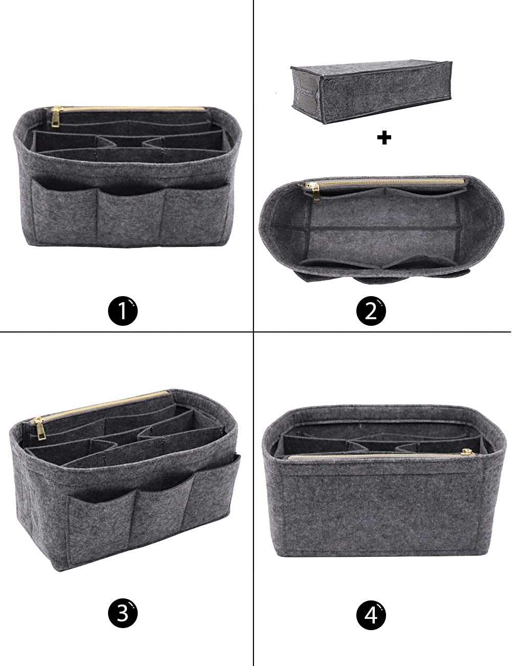 LEXSION Felt Purse Insert Bag Organizer Bag In Bag For Handbag Purse Organizer Fits Speedy Neverfull