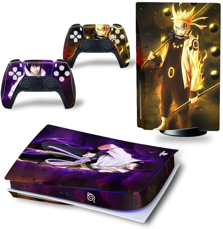 PS5 Console Skin and PS5 Controller Skins Set, Playstation 5 Skin Wrap Decal Sticker PS5 Disk Edition, Leaf Shinobi Anime Decal Kit - JOY2ESpree