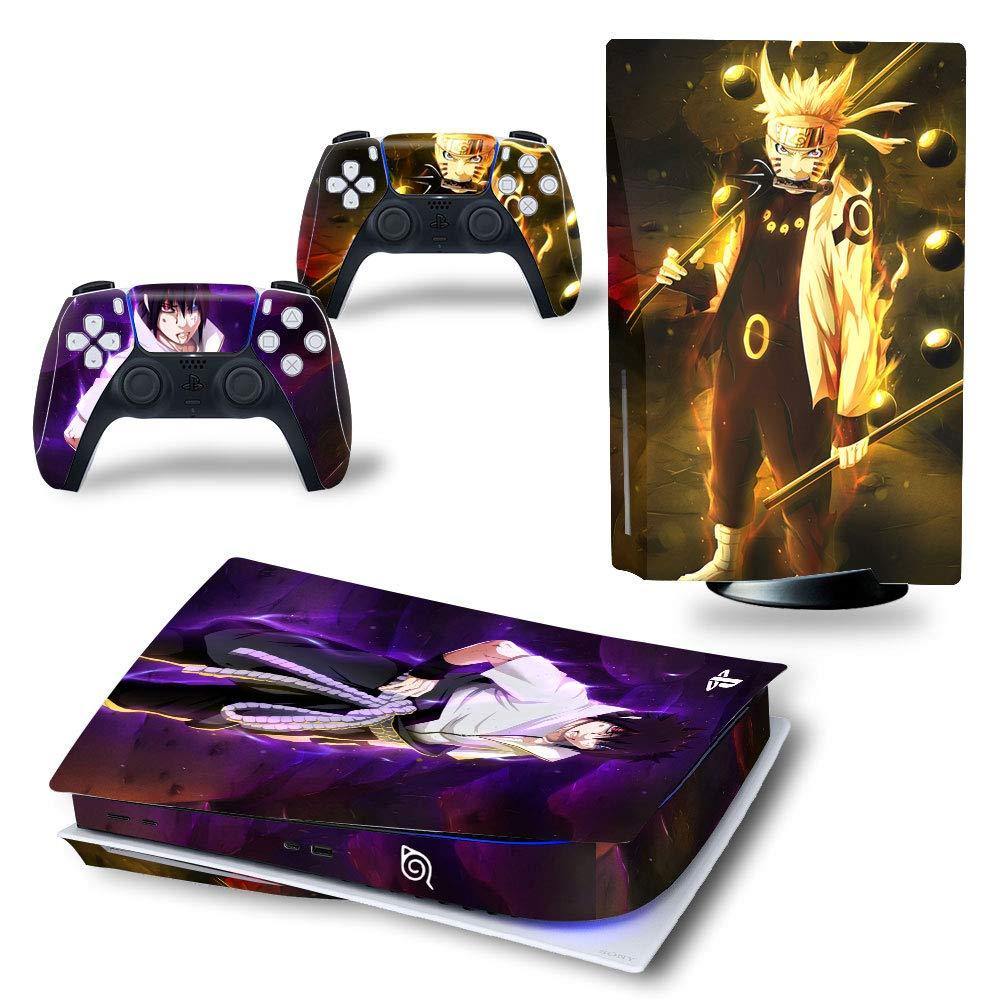 PS5 Console Skin and PS5 Controller Skins Set, Playstation 5 Skin Wrap Decal Sticker PS5 Disk Edition, Leaf Shinobi Anime Decal Kit - JOY2ESpree