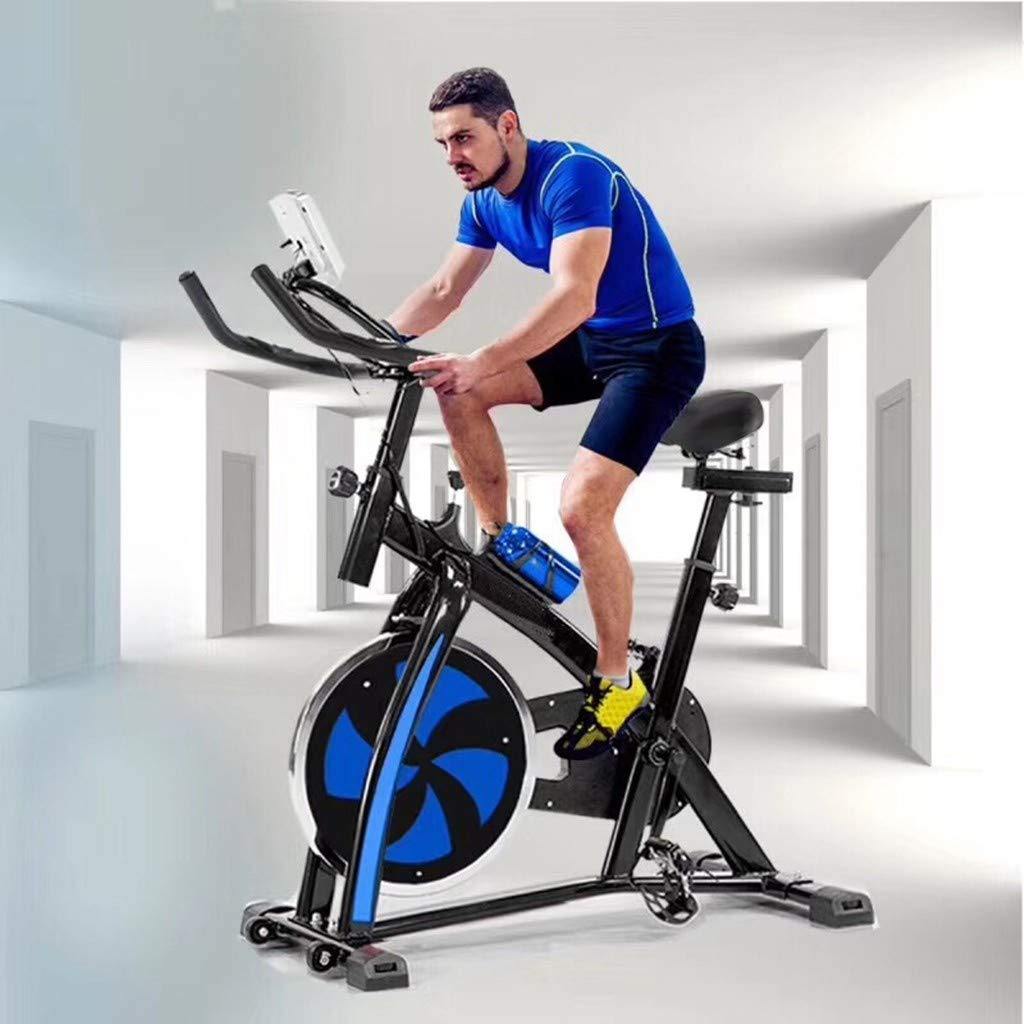 SUIPGAN Exercise Bike, Indoor Cycling Bike Stationary, Workout Bike for Home Cardio Gym with Tablet Mount, Pulse Sensor and LCD Monitor (Black/Blue) - JOY2ESpree