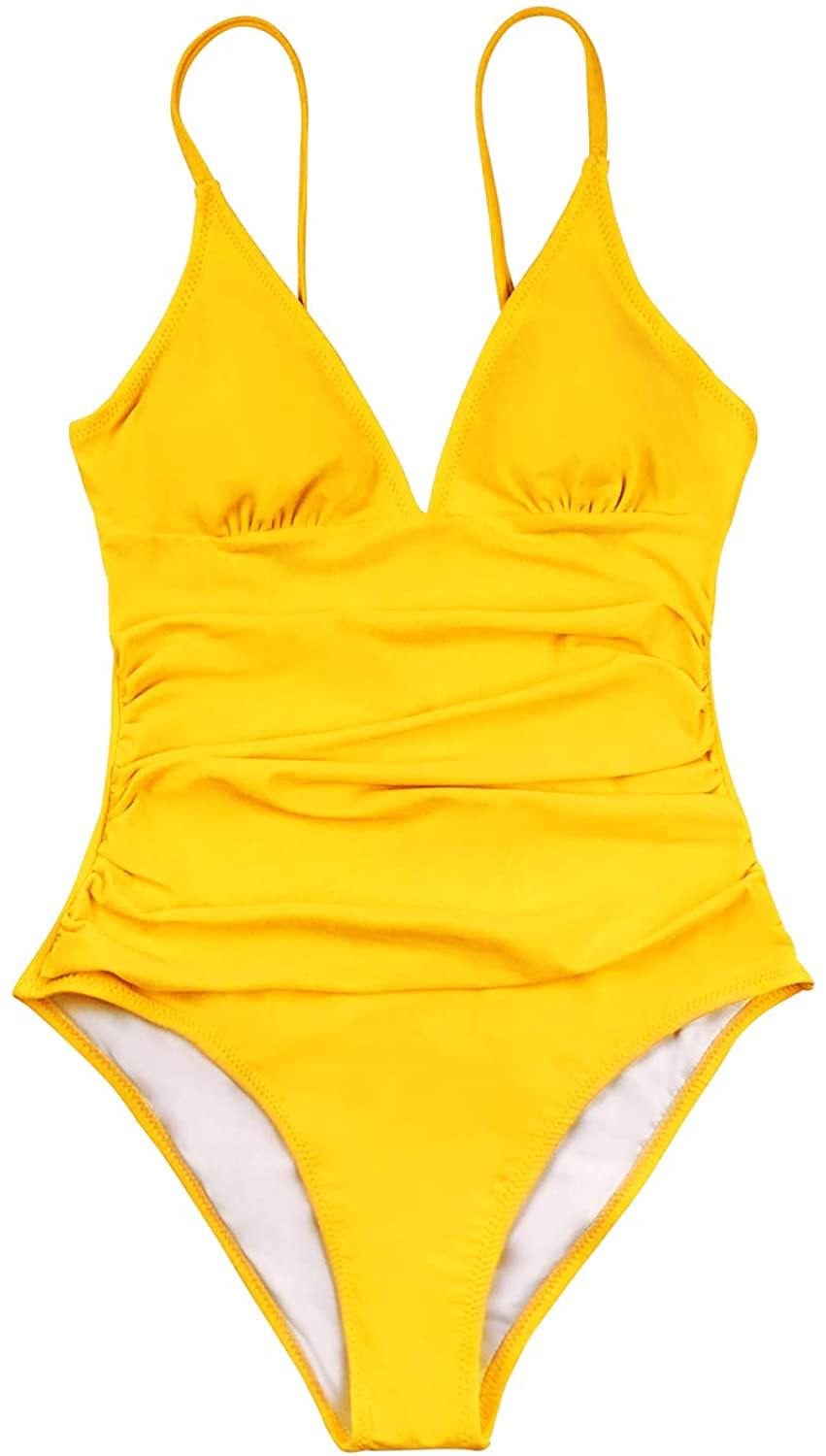 CUPSHE Women's One Piece Swimsuit Tummy Control V Neck Two Piece Bathing Suits - JOY2ESpree