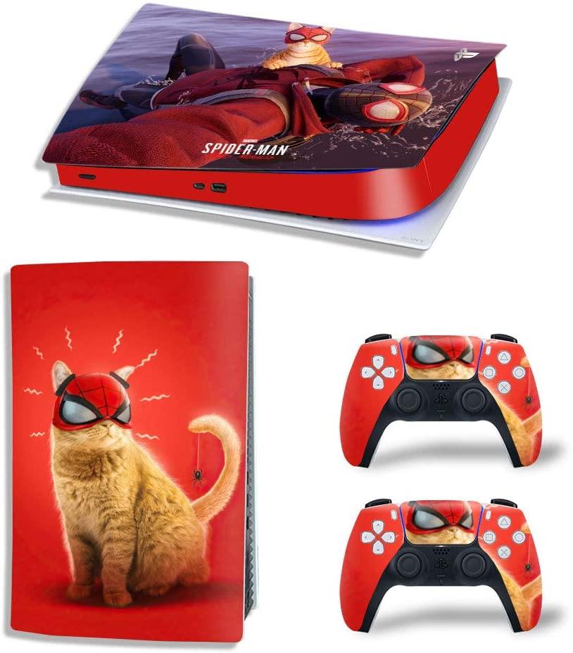 Mmoptop PS5 Skin for Playstation 5 Disc Version Console and Controller Vinyl Cover Skins Wrap - Black Pan-Ther - JOY2ESpree
