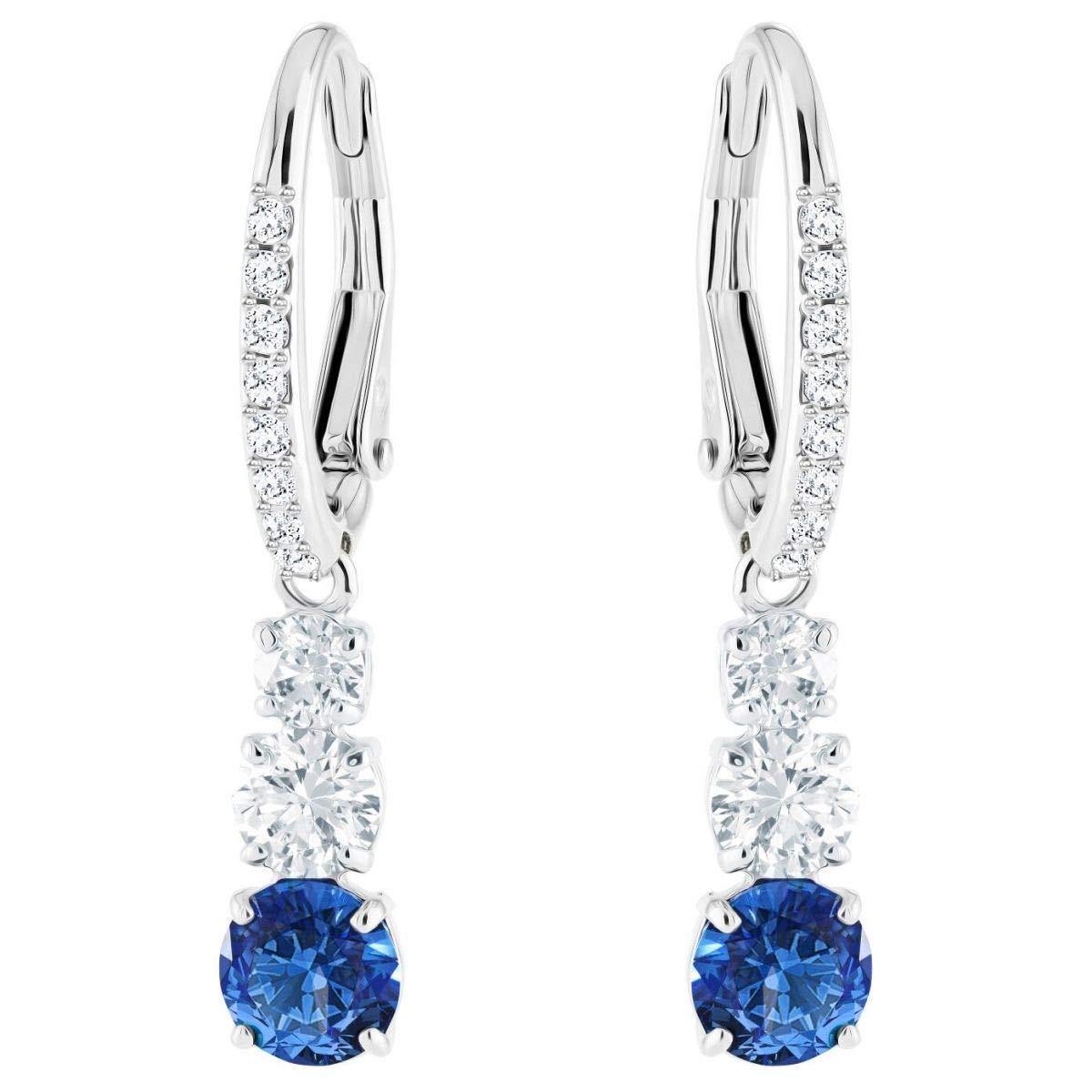 Swarovski Attract Trilogy Round Pierced Earrings Blue One Size - JOY2ESpree