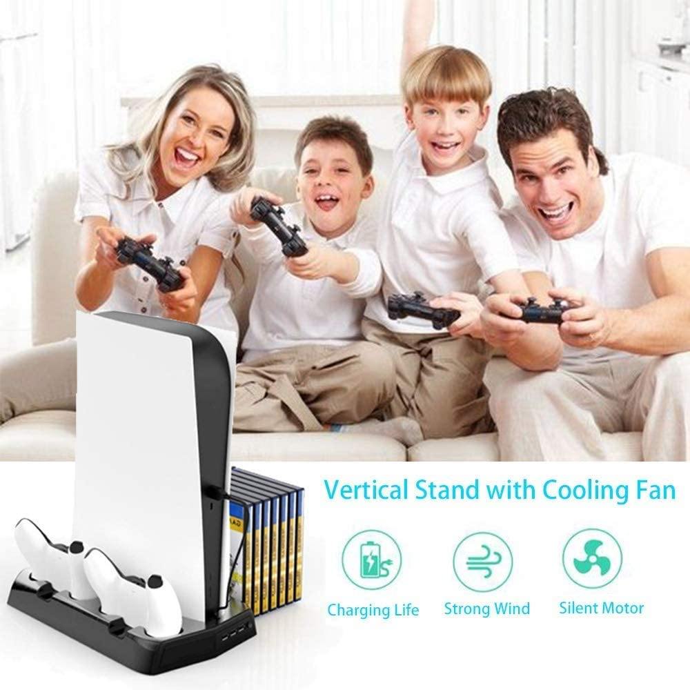 Vertical Stand with Cooling Fan, for PS5 and Playstation 5 Digital Edition Console - JOY2ESpree