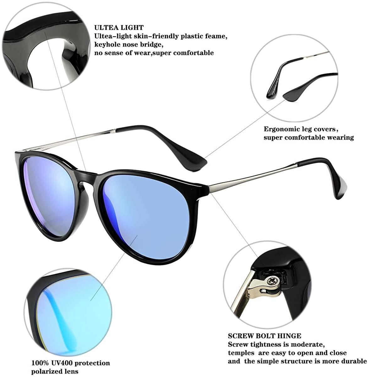 SUNGVG Polarized Sunglasses for Women Classic Round Retro Sun Glasses - JOY2ESpree