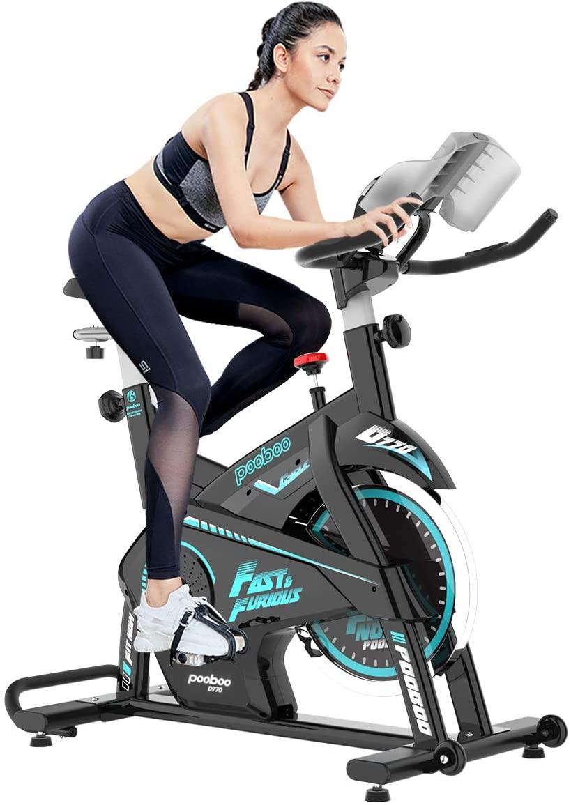 pooboo Magnetic Exercise Bike Stationary 330 Lbs Weight Capacity Indoor Cycling Bike - JOY2ESpree