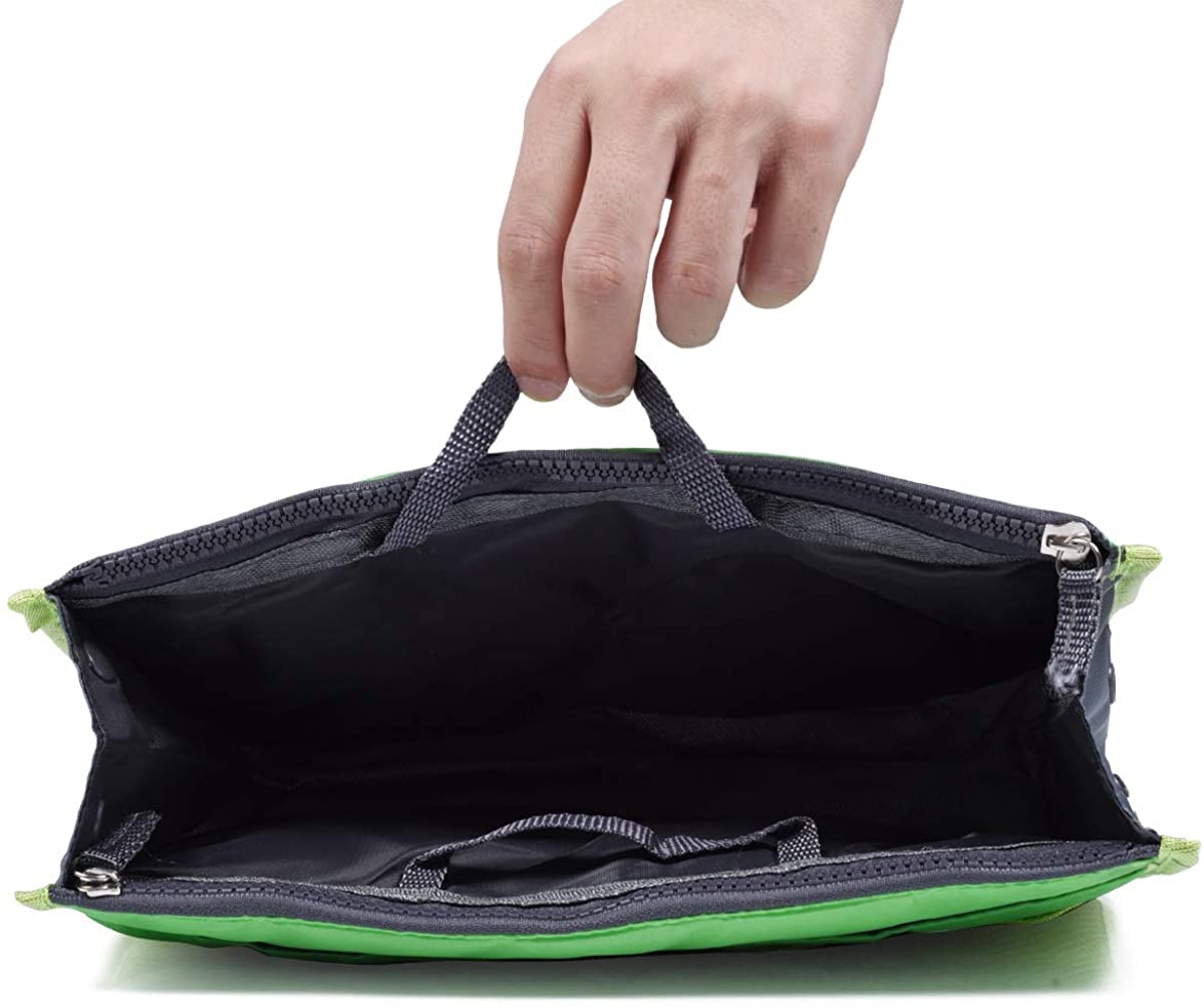 koboome Women Travel Insert Handbag Organiser Purse Large Liner Organizer Tidy BagTravel Double Zipper Cosmetic Bag