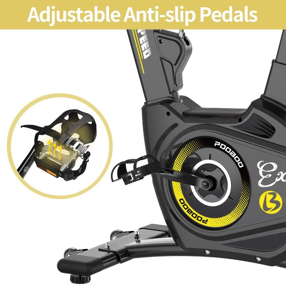 pooboo Magnetic Exercise Bikes Indoor Cycling Bikes Belt Driven Stationary Bike with LCD Display and Ipad Holder for Home Cardio Training - JOY2ESpree