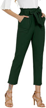 
                        
                          Load image into Gallery viewer, Freeprance Women's Pants Casual Trouser Paper Bag Pants Elastic Waist Slim Pockets
                        
                      