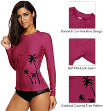 
                        
                          將圖片載入圖庫檢視器 CharmLeaks Women's Long Sleeve Rashguard UPF 50 Sun Protection Swimsuit Top Striped Swim Shirts
                        
                      