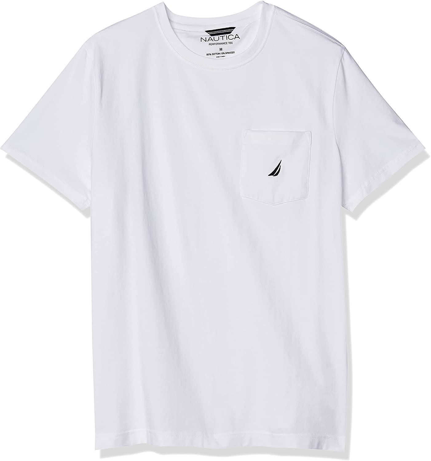 Nautica Men's Solid Crew Neck Short-Sleeve Pocket T-Shirt - JOY2ESpree