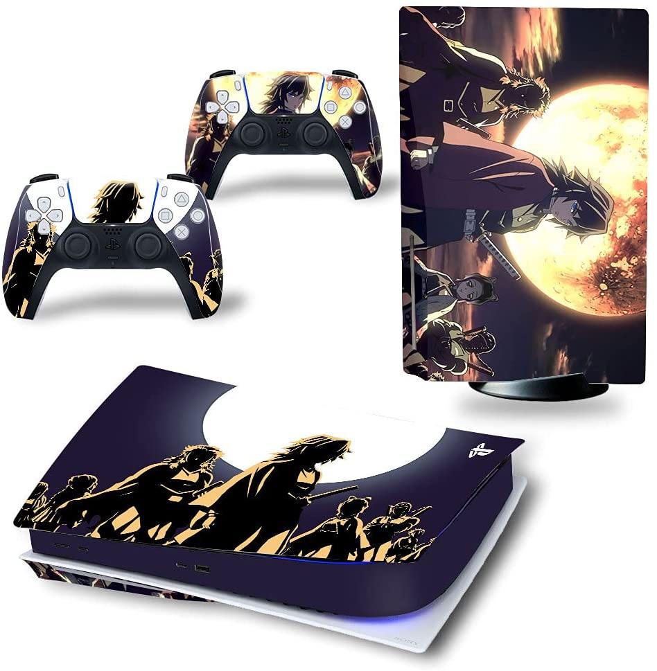 Mmoptop PS5 Skin for Playstation 5 Disc Version Console and Controller Vinyl Cover Skins Wrap - Black Pan-Ther - JOY2ESpree