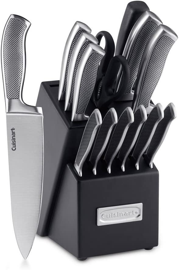 Cuisinart C77SS-15P Graphix Collection 15-Piece Cutlery Knife Block Set, Stainless Steel - JOY2ESpree