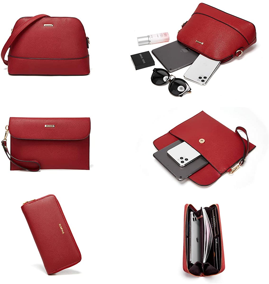 Women Fashion Handbags Wallet Tote Bag Shoulder Bag Top Handle Satchel Purse Set 4pcs