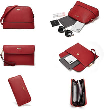 
                        
                          Load image into Gallery viewer, Women Fashion Handbags Wallet Tote Bag Shoulder Bag Top Handle Satchel Purse Set 4pcs
                        
                      