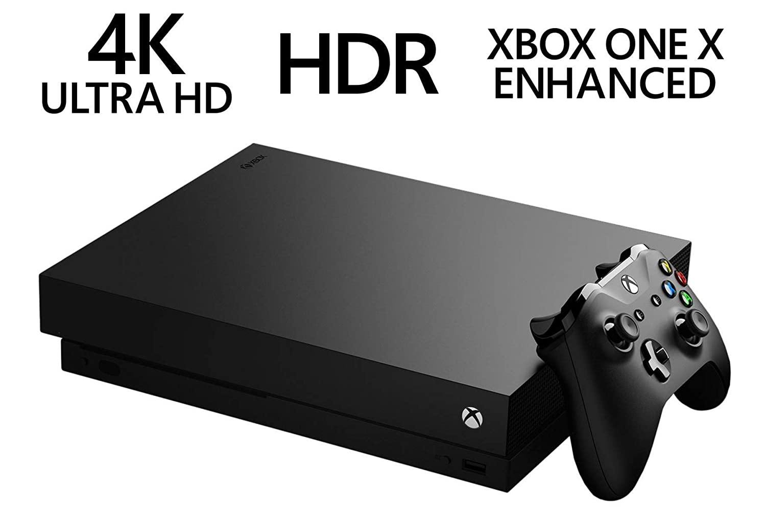 Microsoft Xbox One X 1TB Console with Wireless Controller: Xbox One X Enhanced, HDR, Native 4K, Ultra HD (Renewed) (2017 Model) - JOY2ESpree