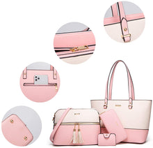 
                        
                          Load image into Gallery viewer, Women Fashion Handbags Wallet Tote Bag Shoulder Bag Top Handle Satchel Purse Set 4pcs
                        
                      