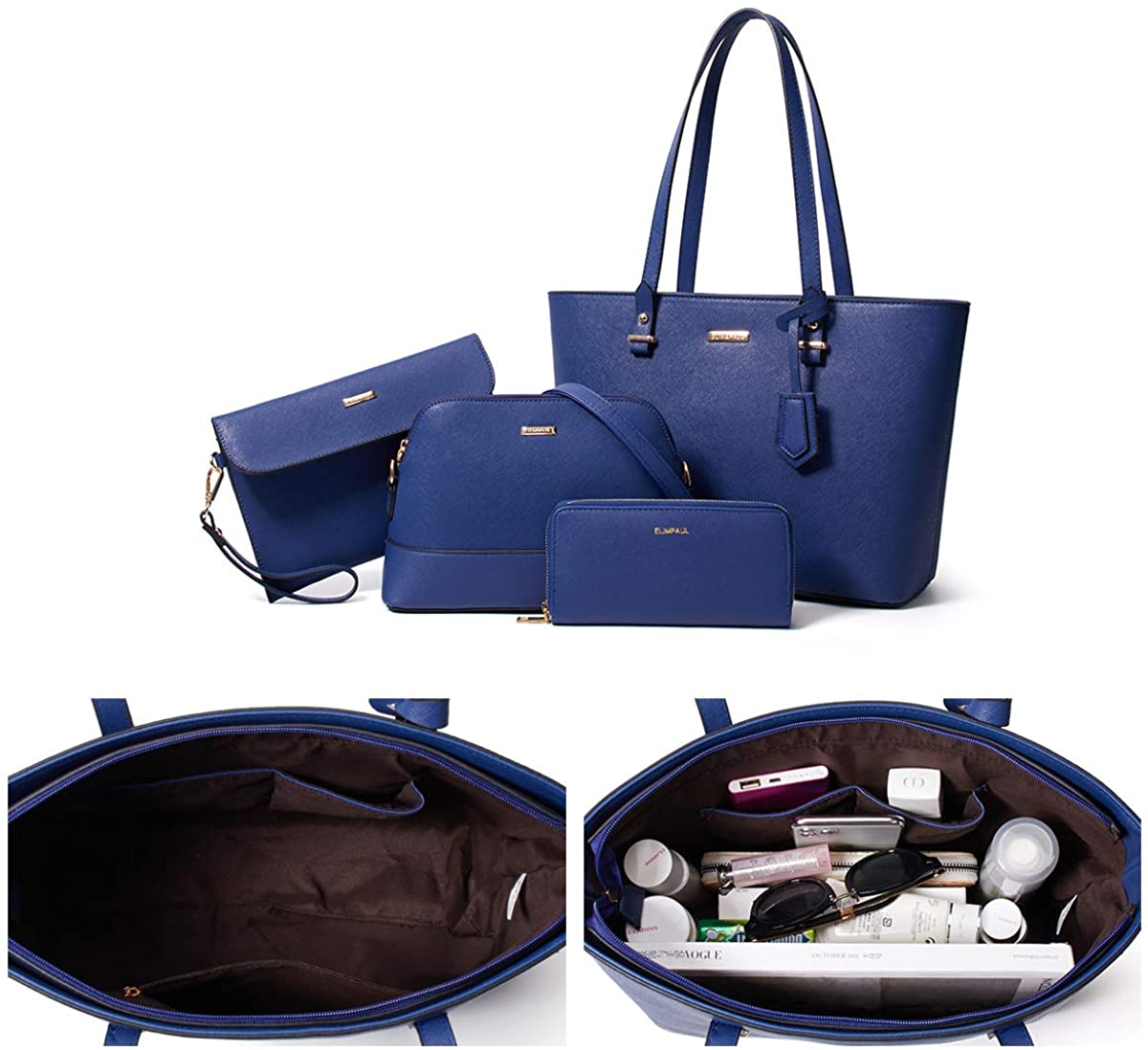 Women Fashion Handbags Wallet Tote Bag Shoulder Bag Top Handle Satchel Purse Set 4pcs