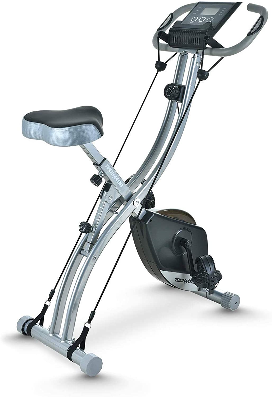 TECHMOO Folding Magnetic X Exercise Bike Portable Upright Recumbent 2 in 1 Stationary Bike - JOY2ESpree