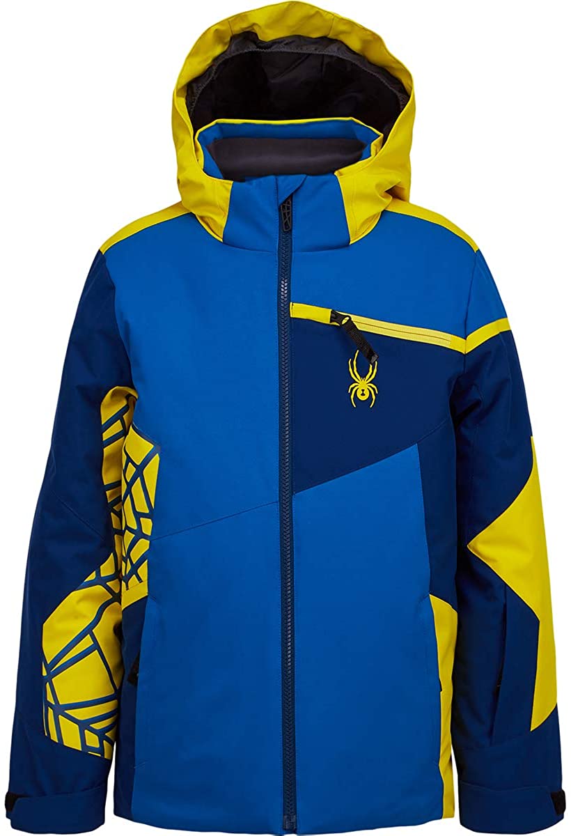 Spyder Boy’s Challenger Ski Jacket – Kids Full Zip Hooded Winter Coat